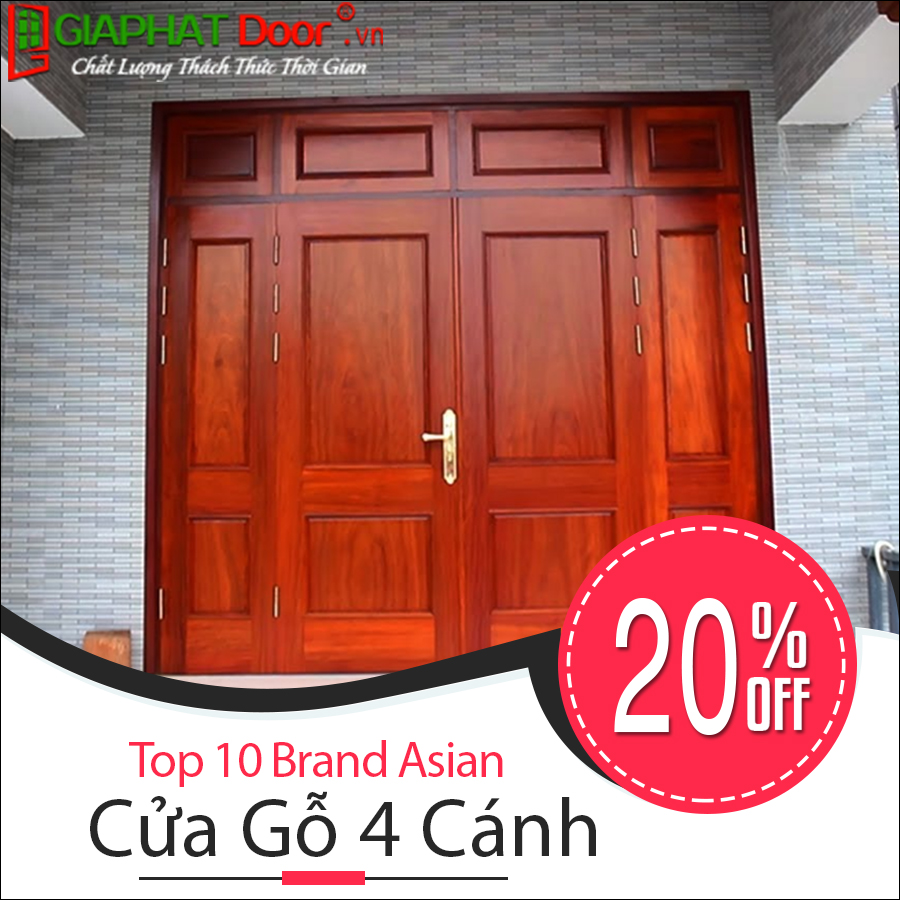 Mẫu Cửa Gỗ 4 Cánh Đẹp Thịnh Hành Hiện Nay