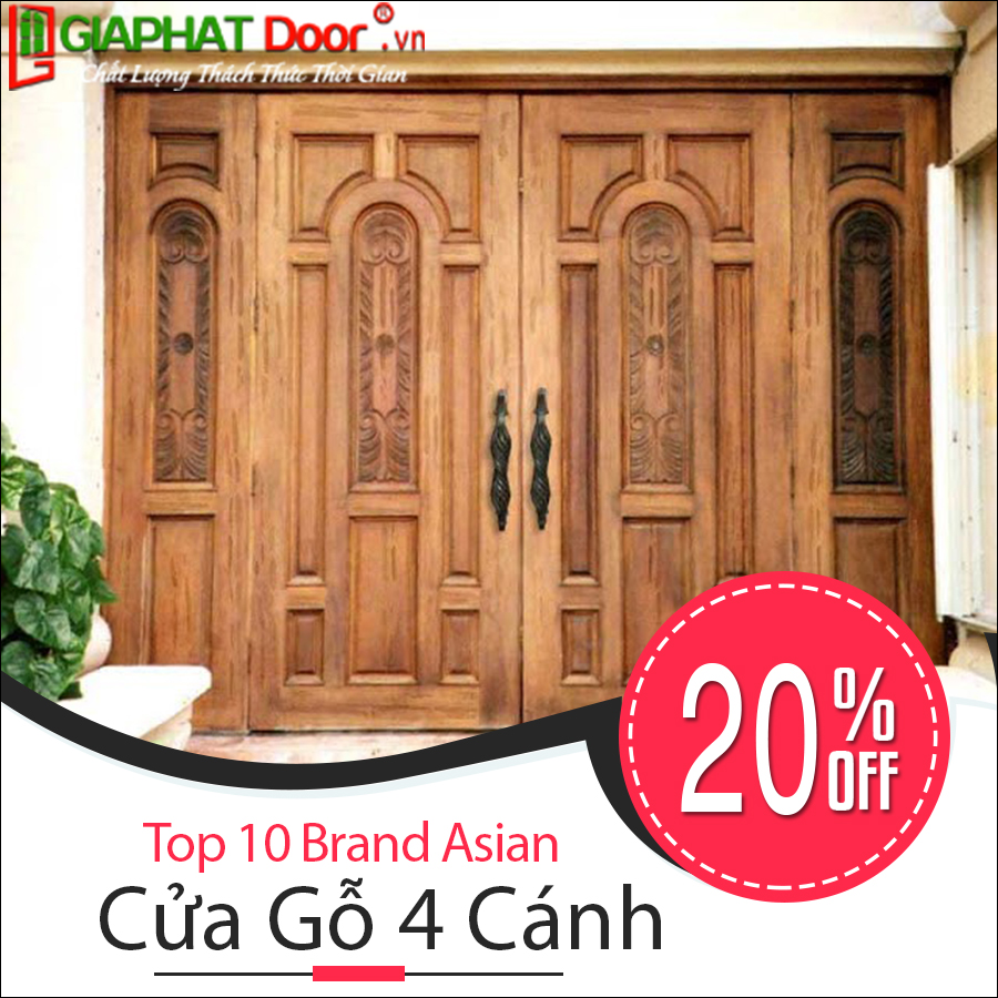 Mẫu Cửa Gỗ 4 Cánh Đẹp Thịnh Hành Hiện Nay