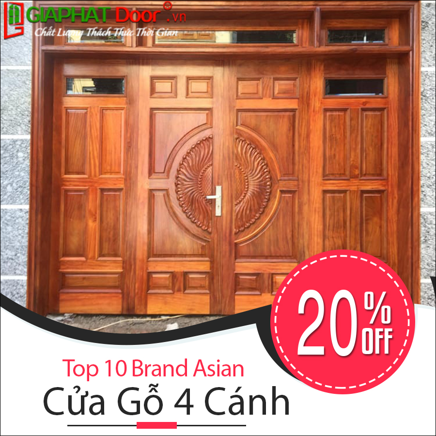 Mẫu Cửa Gỗ 4 Cánh Đẹp Thịnh Hành Hiện Nay