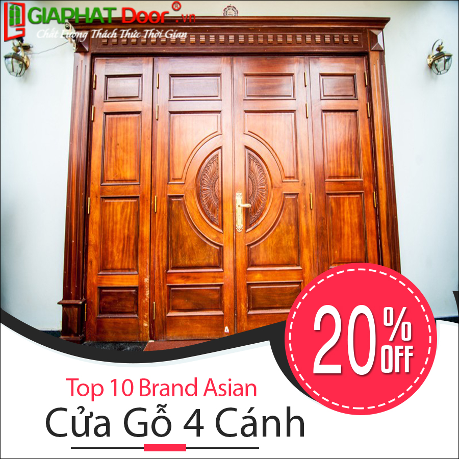 Mẫu Cửa Gỗ 4 Cánh Đẹp Thịnh Hành Hiện Nay