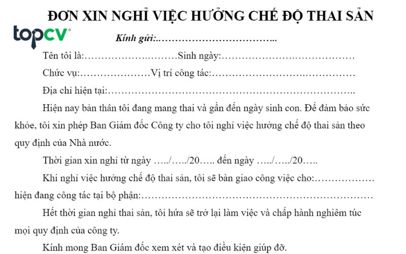 Mẫu đơn xin nghỉ việc/thôi việc chuẩn nhất 2024