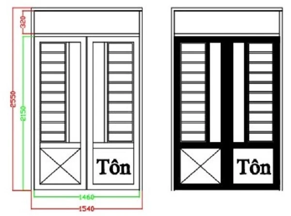 Mẫu cửa sắt 2 cánh đẹp, cửa sắt 2 cánh, cửa sắt hai cánh