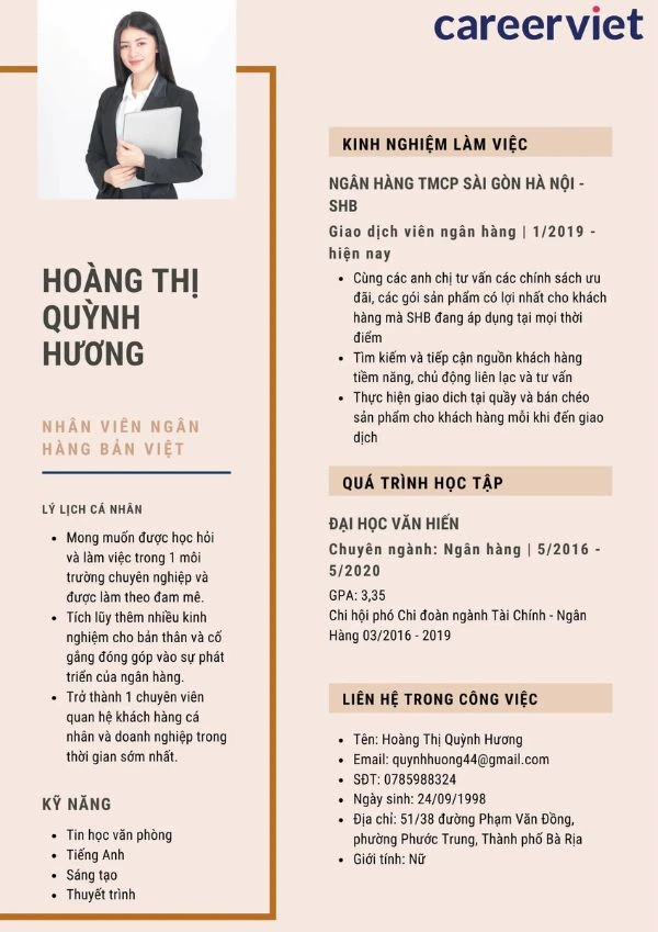 Mẫu CV ngân hàng chuẩn và cách viết CV gây ấn tượng với nhà tuyển dụng